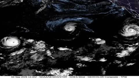 Satellite Imagery Shows 3 Hurricanes Churning in Pacific Ocean