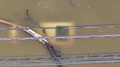 Connecticut Flood Footage Shows Vehicle Fully Underwater